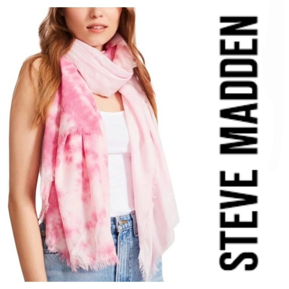 Steve Madden Two Tone Pink Tie Dye Scarf Wrap NEW NWT